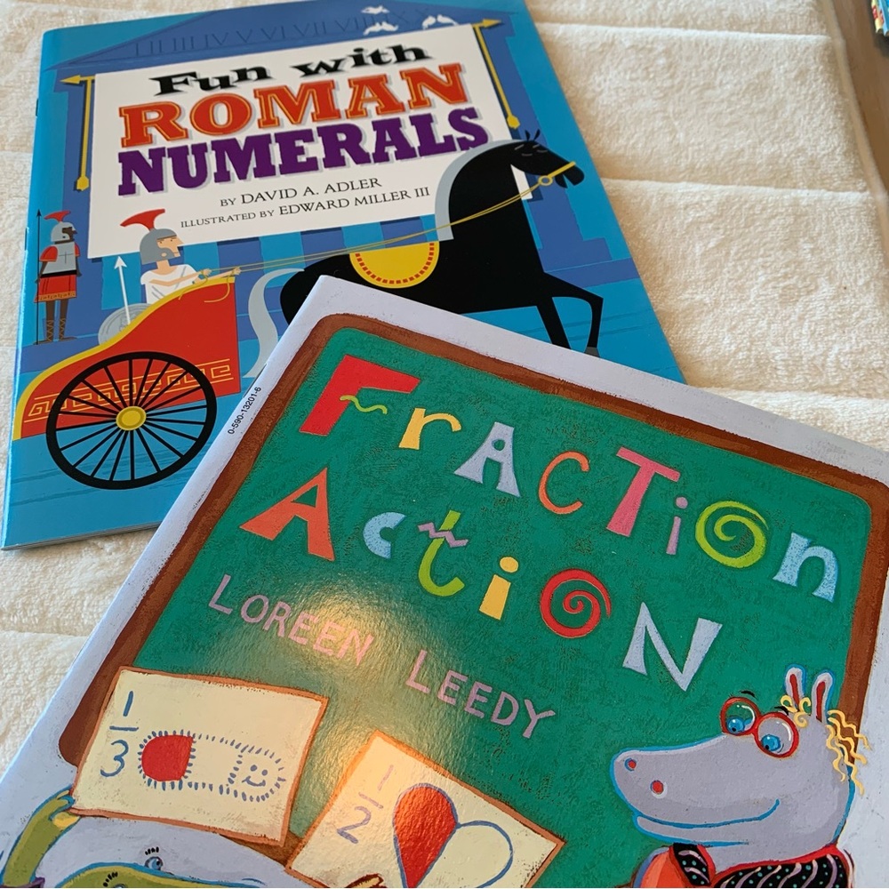 SALE!! Answer key Math Roman numerals and fraction fun books. Education